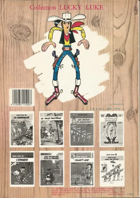 Verso de l'album Lucky Luke Tome 1 La mine d'or de Dick Digger