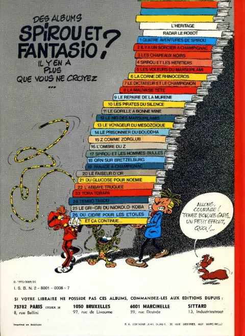 Verso de l'album Spirou et Fantasio Tome 6 La corne de rhinocéros