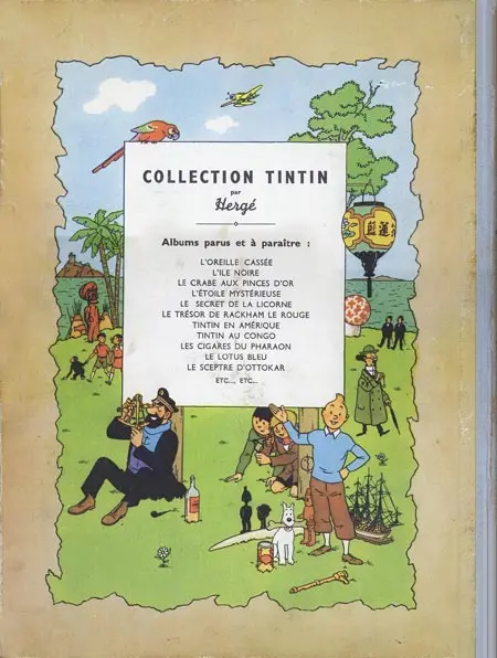 Verso de l'album Tintin Tome 10 L'étoile mystérieuse
