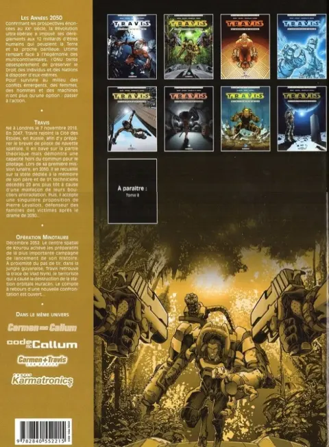 Verso de l'album Travis Tome 2 Opération Minotaure