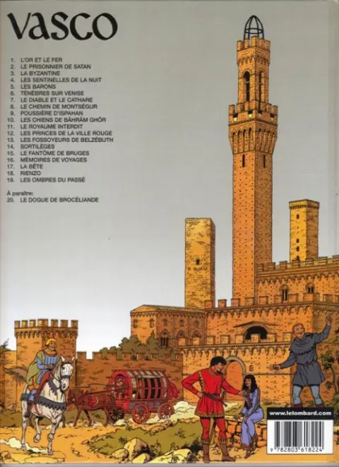 Verso de l'album Vasco Tome 3 La Byzantine