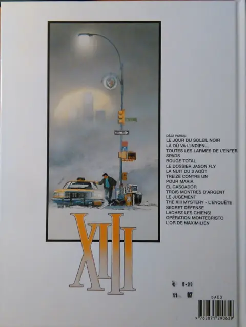 Verso de l'album XIII Tome 7 La nuit du 3 août