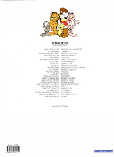 Verso de l'album Garfield Tome 48 Au travail !