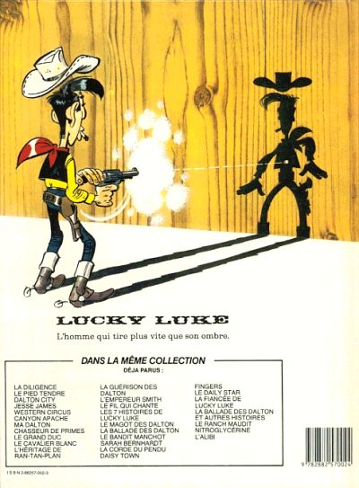 Verso de l'album Lucky Luke Tome 58 L'alibi
