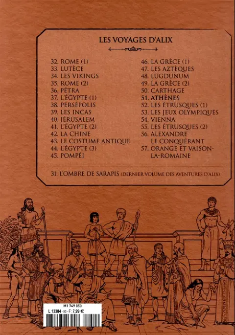 Verso de l'album Alix La collection Tome 51 Les voyages d'Alix - Athènes