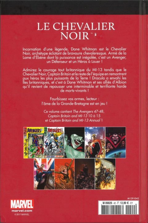 Verso de l'album Marvel Comics : Le meilleur des Super-Héros - La collection Tome 42 Le Chevalier Noir