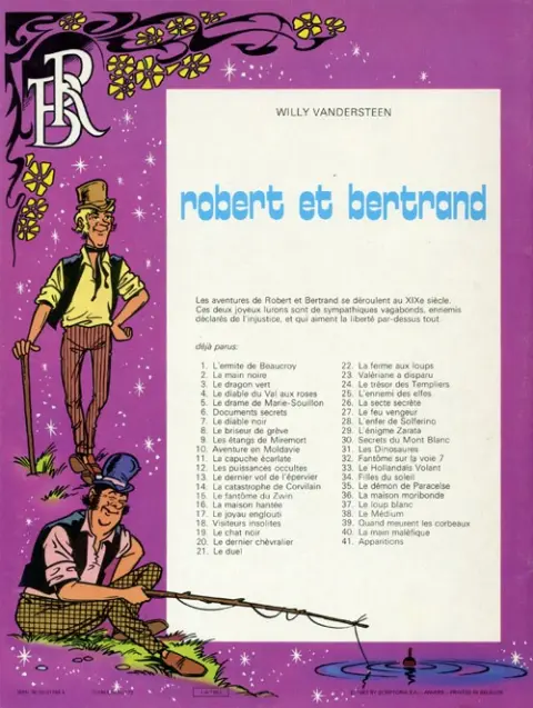 Verso de l'album Robert et Bertrand Tome 41 Apparitions