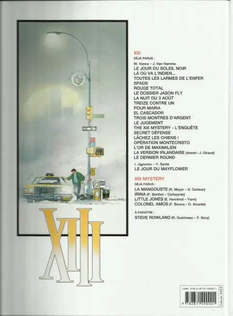 Verso de l'album XIII Tome 1 Le jour du soleil noir