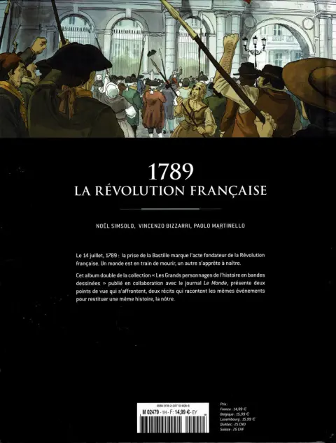 Verso de l'album Les grands personnages de l'Histoire en bandes dessinées 1789 - La révolution française