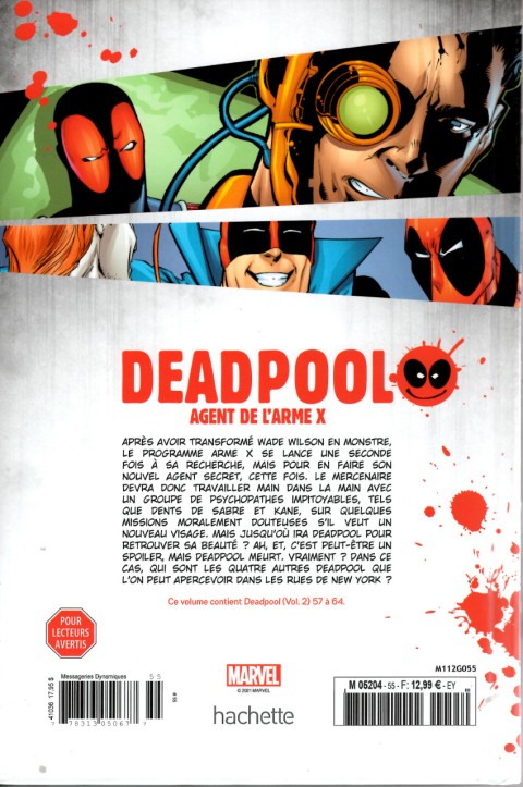 Verso de l'album Deadpool - La collection qui tue Tome 55 Agent de l'arme X