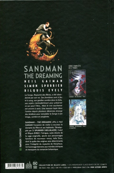 Verso de l'album Sandman - The Dreaming Tome 1