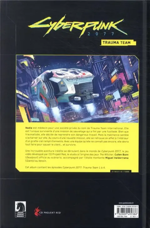 Verso de l'album Cyberpunk 2077 - Trauma Team 1 Trauma Team