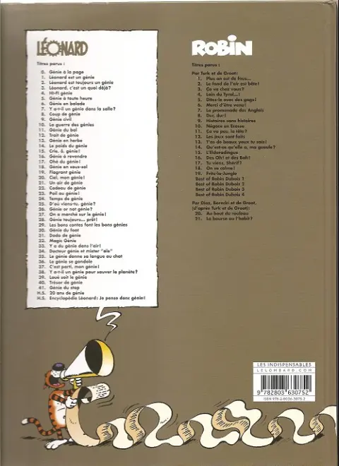 Verso de l'album Léonard Tome 21 Un air de génie