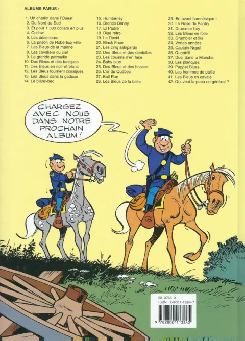 Verso de l'album Les Tuniques Bleues Tome 25 Des bleus et des bosses