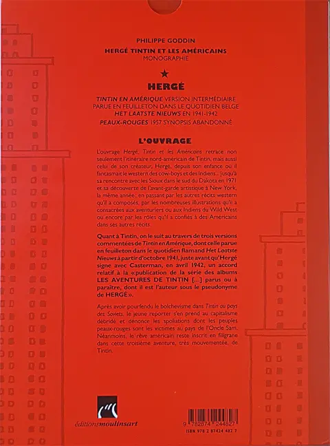 Verso de l'album Hergé, Tintin et les Américains