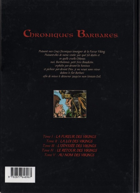 Verso de l'album Chroniques Barbares Tome 5 Au nom des Vikings