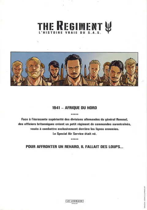 Verso de l'album The Regiment - L'Histoire vraie du SAS Livre 1