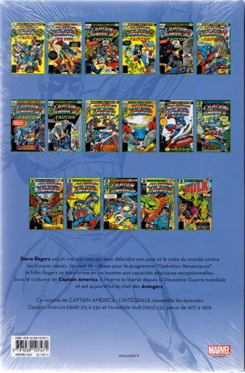 Verso de l'album Captain America - L'intégrale Tome 12 1977-1979