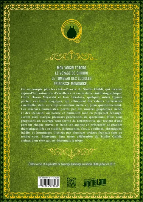 Verso de l'album Studio Ghibli Hommage au studio Ghibli les artisans du rêve