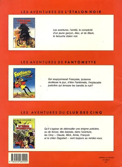 Verso de l'album Le Club des cinq Tome 1 Le trésor du galion d'or