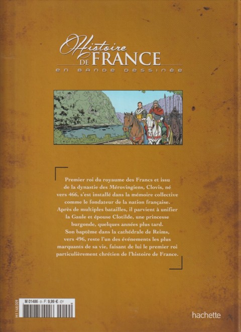 Verso de l'album Histoire de France en bande dessinée Tome 4 Clovis Roi des Francs 481 / 511