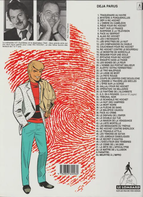 Verso de l'album Ric Hochet Tome 26 L'ennemi à travers les siècles