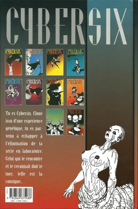 Verso de l'album Cybersix Tome 10
