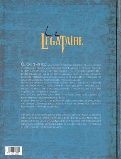 Verso de l'album Le Décalogue - Le Légataire Tome 1 Le rendez-vous de Glasgow