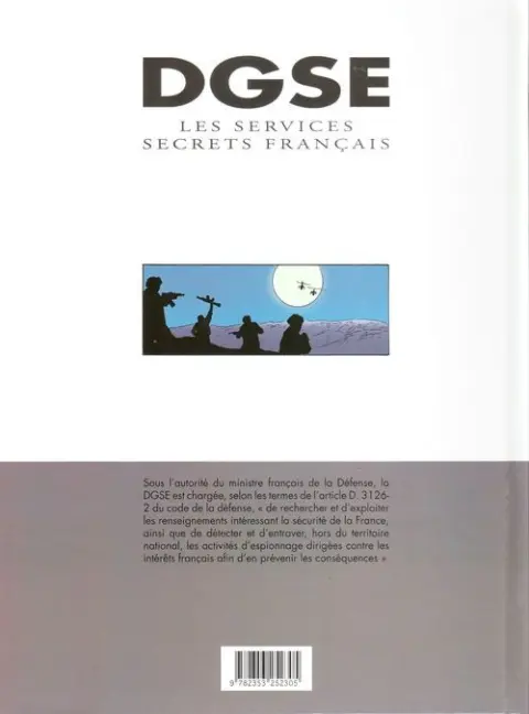 Verso de l'album DGSE Tome 1 Dossier 1 : la piste irakienne
