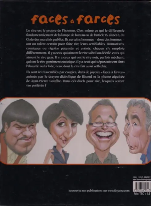 Verso de l'album Faces à farces