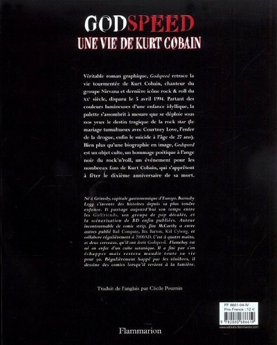 Verso de l'album Godspeed Une Vie de Kurt Cobain