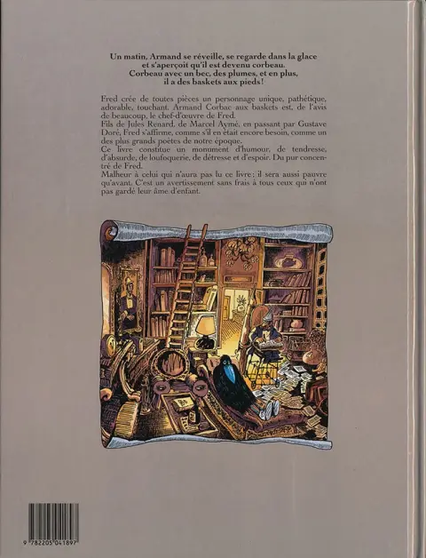 Verso de l'album L'Histoire du corbac aux baskets