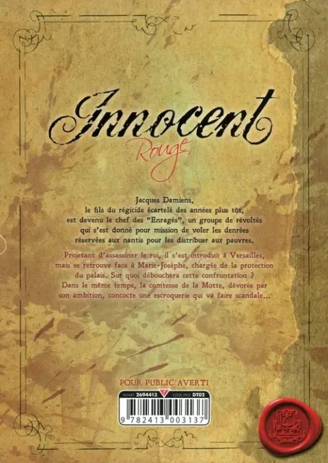 Verso de l'album Innocent Rouge 5