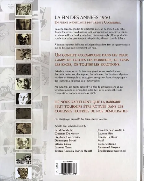 Verso de l'album Paroles de la guerre d'Algérie 1954-1962