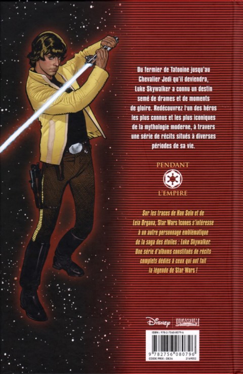 Verso de l'album Star Wars - Icones Tome 3 Luke Skywalker