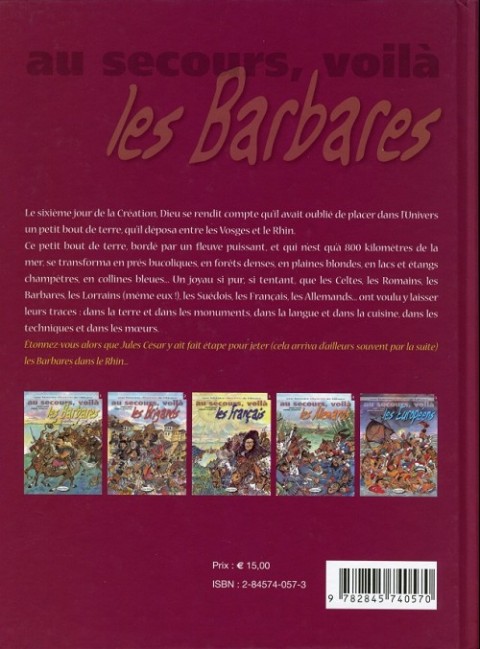 Verso de l'album Une histoire illustrée de l'Alsace Tome 1 Au secours, voilà les Barbares