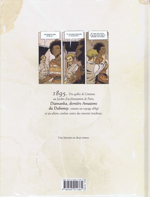 Verso de l'album La Vénus du Dahomey Tome 1 La civilisation hostile