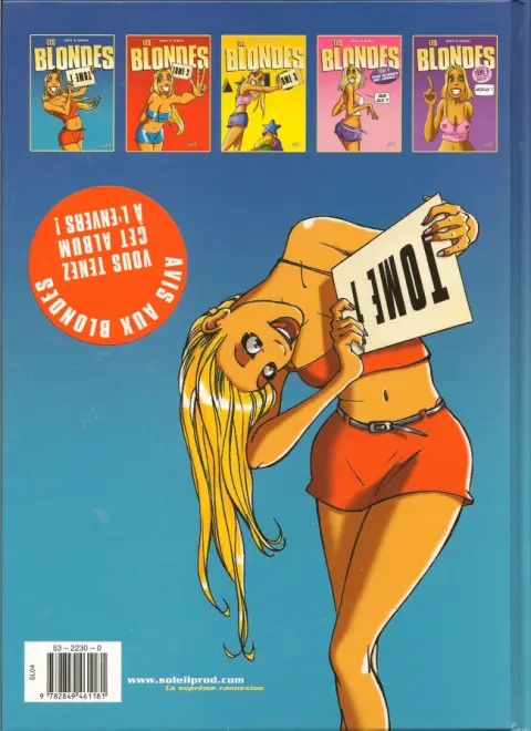 Verso de l'album Les Blondes Tome 1