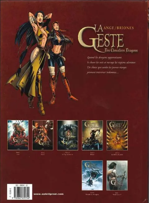 Verso de l'album La Geste des Chevaliers Dragons Tome 2 Akanah