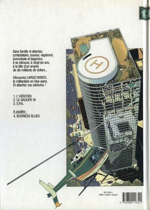 Verso de l'album Largo Winch Tome 2 Le Groupe W