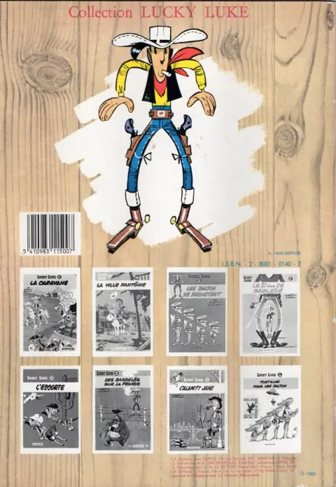 Verso de l'album Lucky Luke Tome 1 La mine d'or de Dick Digger