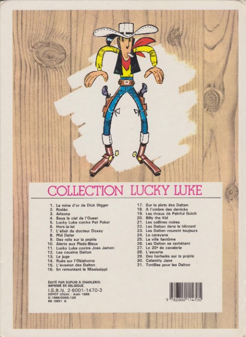 Verso de l'album Lucky Luke Tome 8 Lucky Luke et Phil Defer