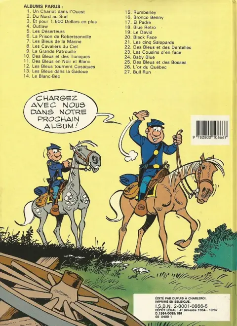 Verso de l'album Les Tuniques Bleues Tome 9 La grande patrouille