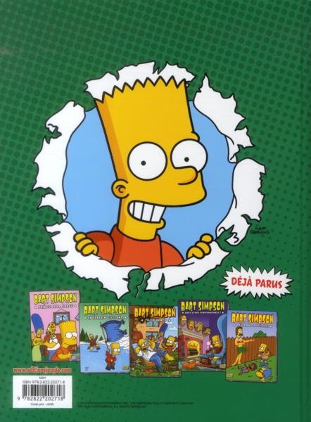 Verso de l'album Bart Simpson Tome 6 Le pitre de la classe