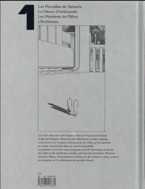 Verso de l'album Les Cités obscures Livre 1
