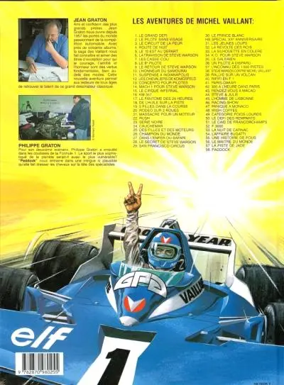 Verso de l'album Michel Vaillant Tome 58 Paddock