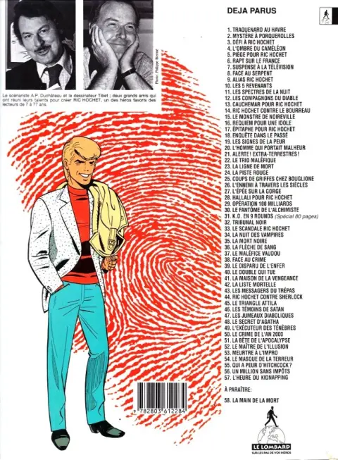 Verso de l'album Ric Hochet Tome 57 L'heure du kidnapping