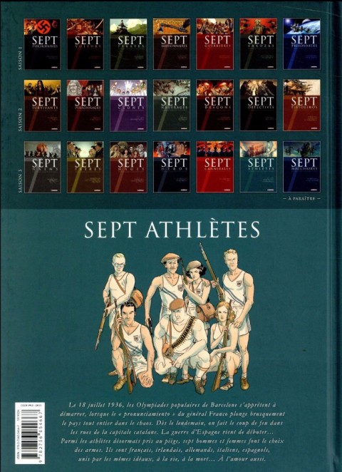 Verso de l'album Sept Cycle 3 Tome 20 Sept athlètes