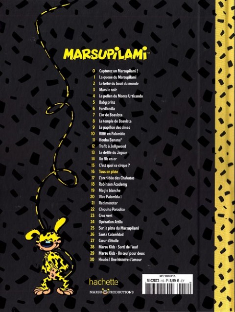 Verso de l'album Marsupilami Tome 16 Tous en piste