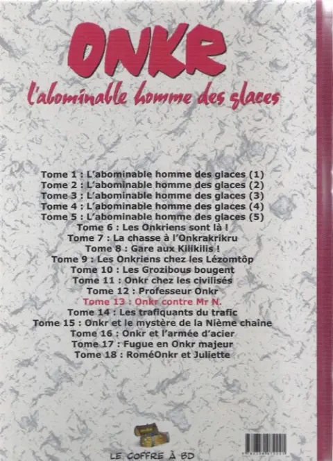 Verso de l'album Onkr Tome 13 Onkr contre Mr N